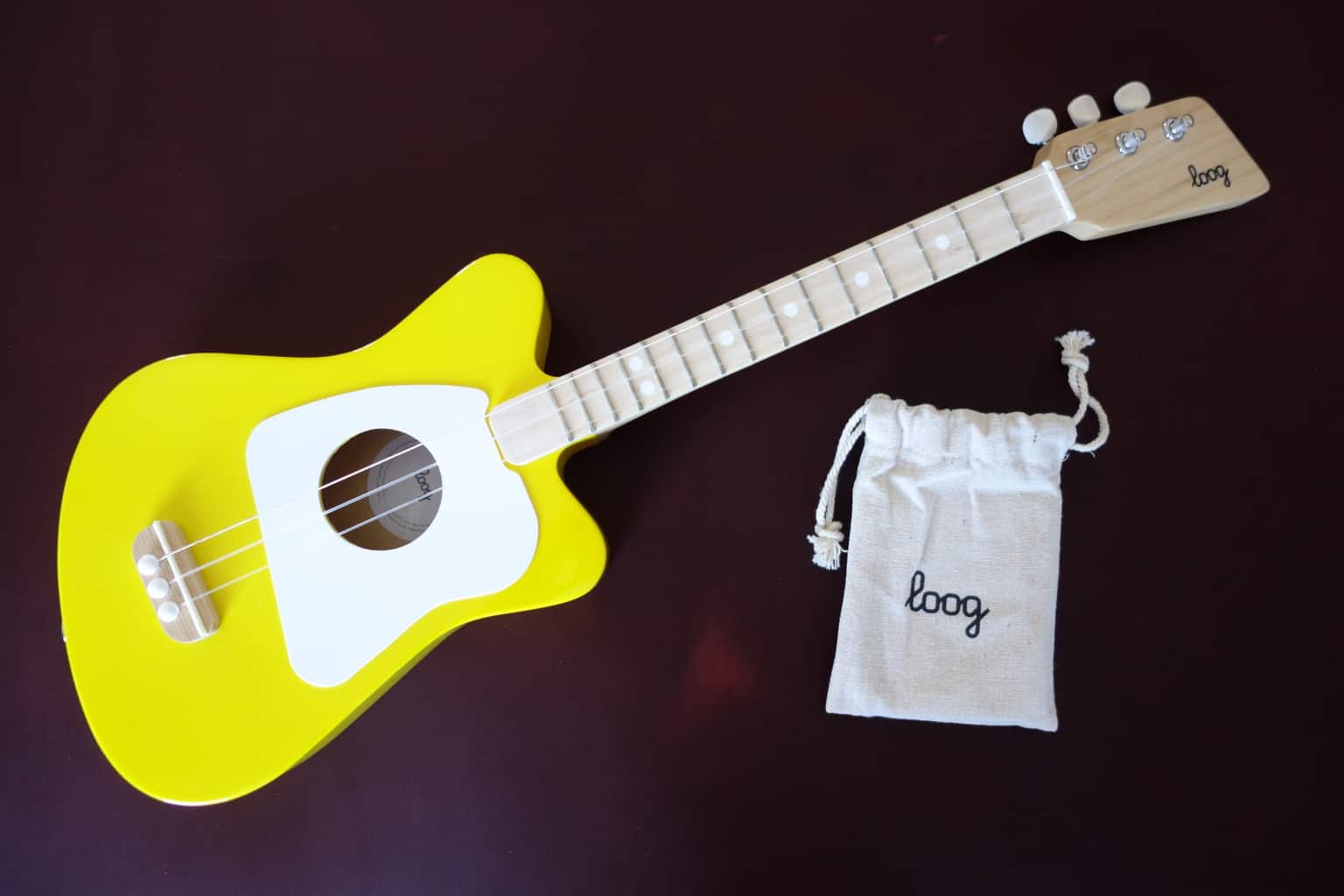 Loog Mini Acoustic Guitar for Children and Beginners, LGMIY Yellow